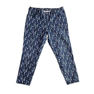 New Directions Jeans Women's 16R Blue Bleach Tie Dyed Skinny Stretch ND314-TDT